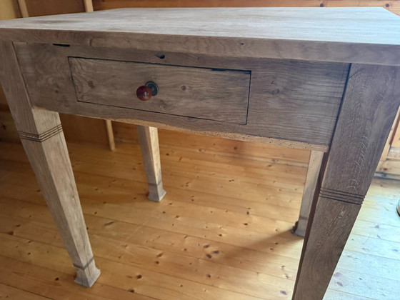 Tisch mit Schublade antik Eiche, Esstische, Holz, Braun (Foto 3 von 14)