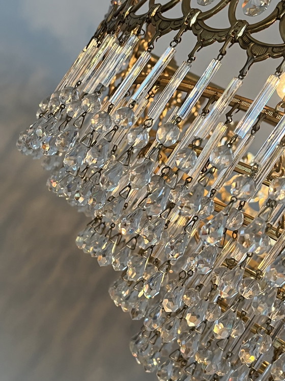 Image 1 of 1920s / Art Nouveau style Vintage crystal chandelier