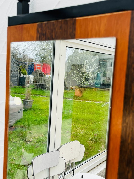 Image 1 of Vintage wandkast met opbergbankje uit de jaren 70.