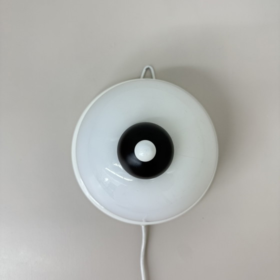 Image 1 of Vintage brown and white wall lamp sconce , 1970s