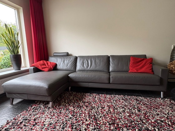 Leolux 4-Zits Bank Met Chair-Lounge – Banken, Leather, Metal (photo 9 of 10)