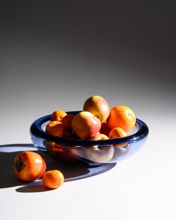 Image 1 of Ciotola Holmegaard “Provence” XL di Per Lütken Danimarca, anni '50 Ø 34 cm Blu cobalto