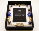Murano Glass Necklace with Gold Leaf – Handcrafted Beads – With Box and Certificate – Length 50 cm