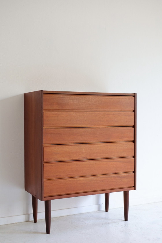 Vintage Scandinavian chest of drawers, Swedish 50s/60s, Wood, Brown (photo 2 of 6)