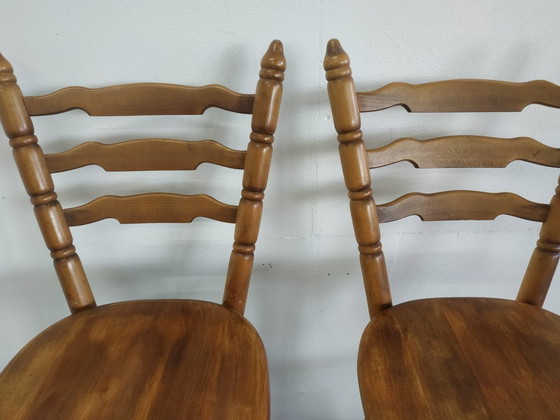 Image 1 of Set Van 4 Jaren Vintage 70 'Farmhouse Style' of Brutalist Style Barkrukken