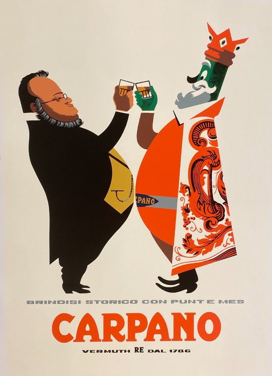 Image 1 of  Armando Testa, ca. Jaren 60 - CARPANO (Brindisi con Cavour) - Originele vintage poster