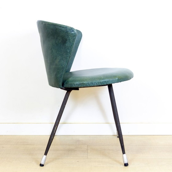 Image 1 of Set Spaanse clubfauteuils van ijzer en groen Skai, jaren 1960