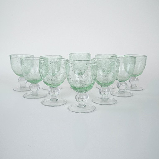 Set di bicchieri da champagne a bolle, design italiano, anni '70, produzione: Italia