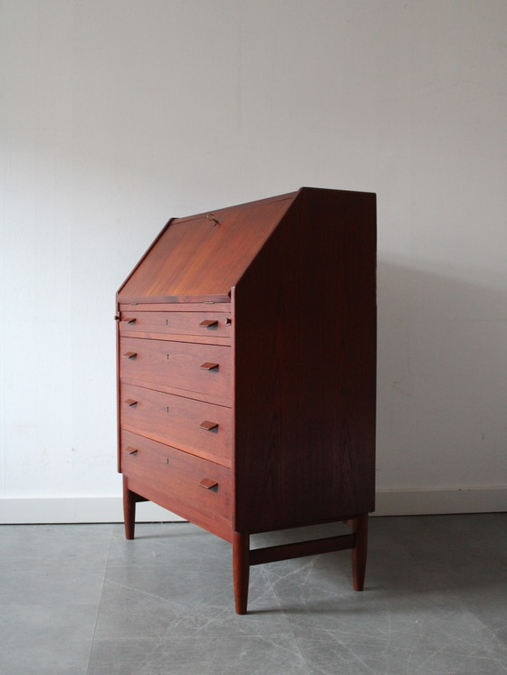 Vintage Deense secretaire in teak – Bureau, Wood (photo 6 of 13)