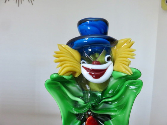 Image 1 of Très grand clown sculpture en verre de Murano 37 cm années 70