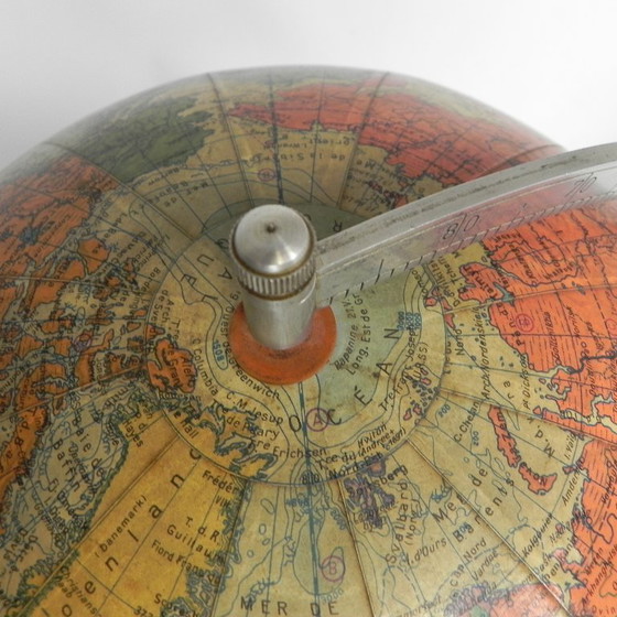Image 1 of Rath Globe Made of Papier-Mache on Wooden Base, 1960s