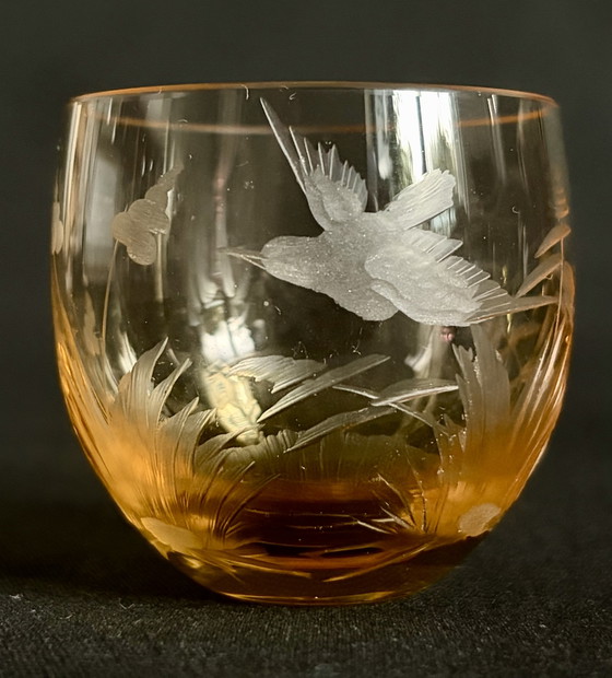 Ensemble de 5 verres à shot Moser Karlsbad « Culbuto » – Rowland Ward « Oiseaux sauvages » (photo 10 of 15)