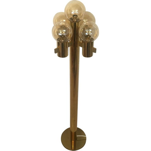 Vintage messing vloerlamp van Gaetano Sciolari, Italië, jaren 1970