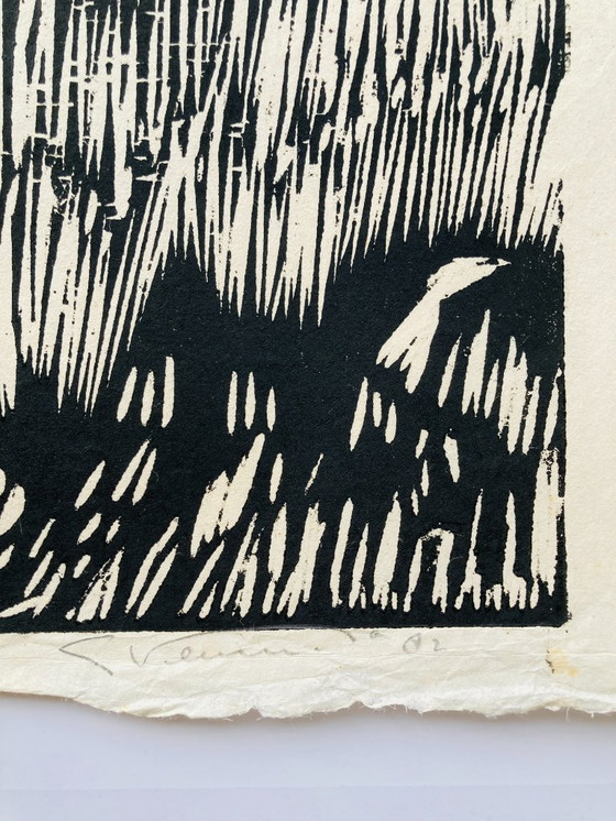 Image 1 of Libbe Venema - Vintage Linocut Landscape - 1980s