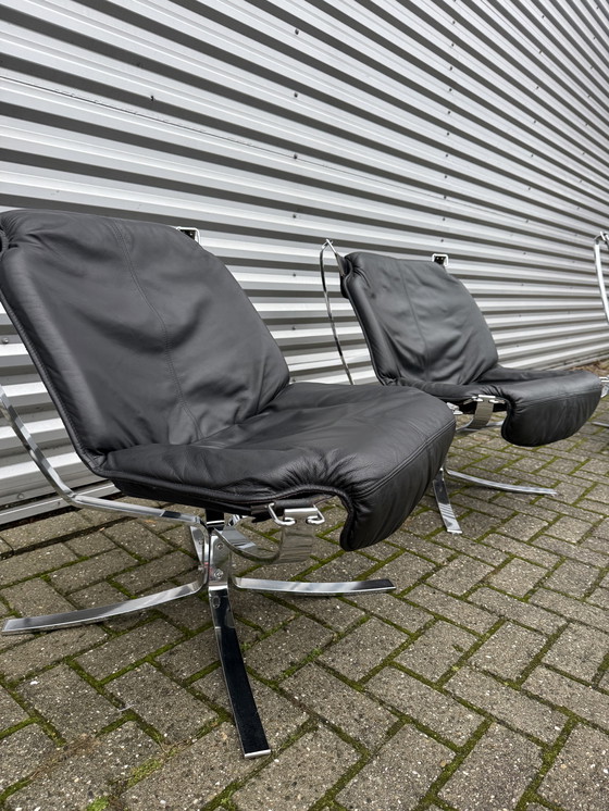 Image 1 of Set vintage Vatne Møbler Falcon di Sigurd Resell: 2 alti + 2 bassi + Hocker