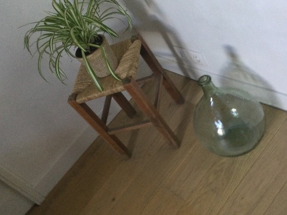 Image 1 of Brutalist stool with a woven seat