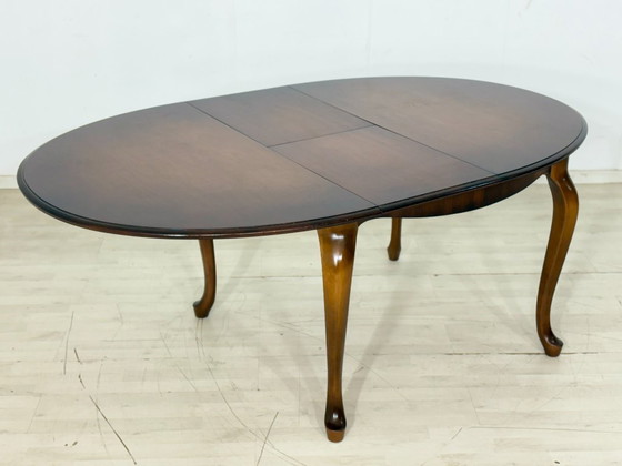 Eleganter Mid Century Esstisch / Vintage Küchentisch / ausziehbarer Tisch / Runder Chippendale Esstisch (photo 11 of 19)