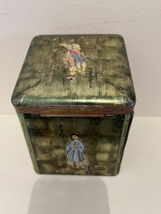 Image 1 of Boîte à thé chinoise laquée or