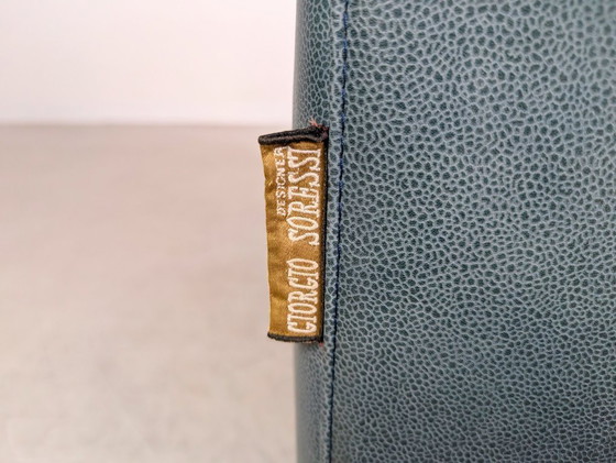 Image 1 of Sofá original de Giorgio Soressi, diseño de 1990, otomana de cuero