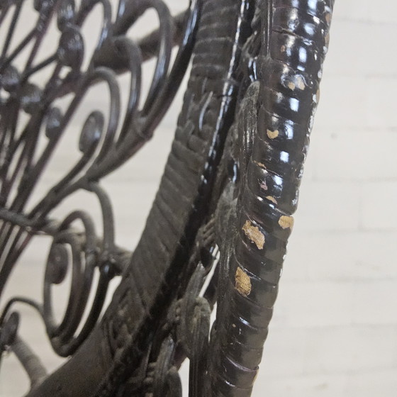 Image 1 of Chaise Paon Vintage en Rotin Emmanuelle / Chaise Paon (H147)