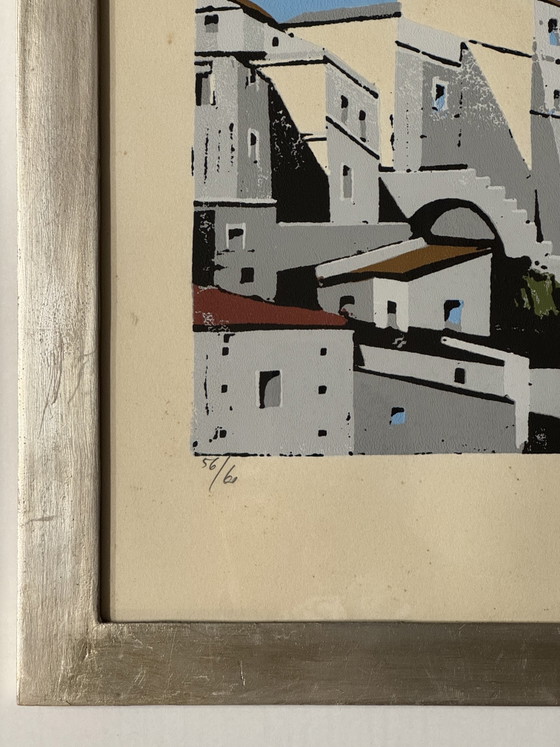 Quadro Litografia Enotrio 50x70cm Paesaggio Calabrese, in Cornice – Litografie e stampe, Paper, Glass (photo 4 of 6)