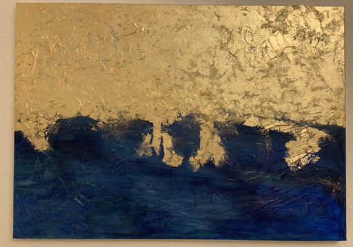 Acrylic painting "Golden Tides"