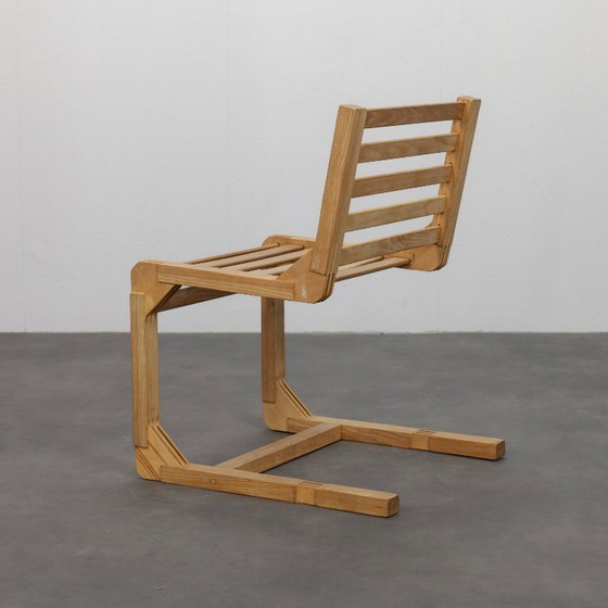 Rare Pair of Postmodern Constructivist Chairs, Netherlands, 1980s – Armchairs, Wood (photo 7 of 10)