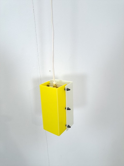 Space age geel met wit kunststof lamp, hanglamp