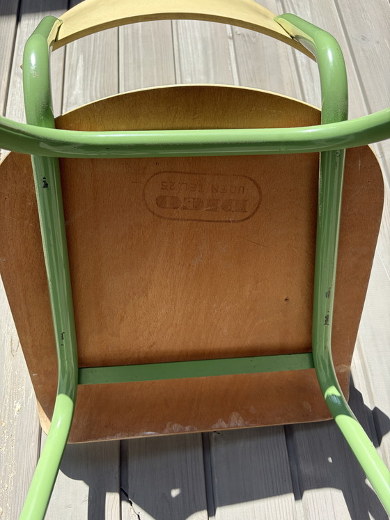 Vintage DICO Table + Chair – 50s/60s – Green Frame – Dining set, Metal, Wood (photo 5 of 6)