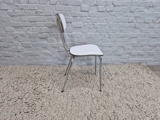 Set di 3 Sedie da Cucina Design Vintage di Brabantia, Formica Striata Bianca, Paesi Bassi, Anni '60 (photo 8 of 8)