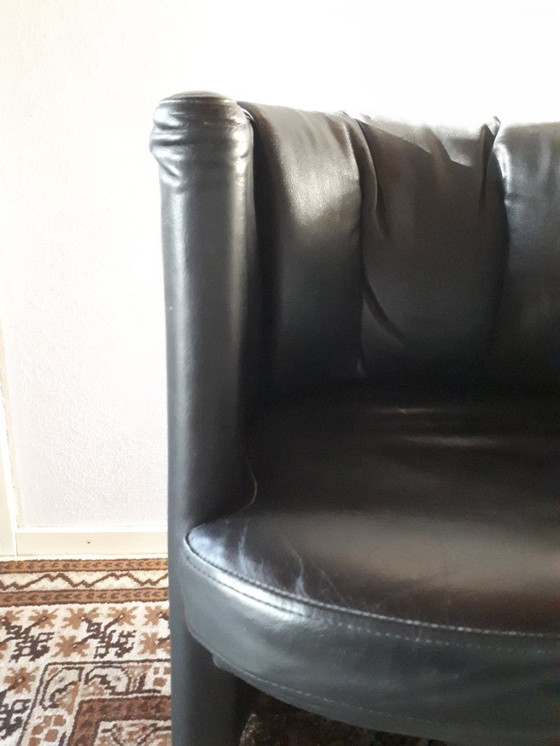 Image 1 of Four Rolf Benz armchairs in black leather