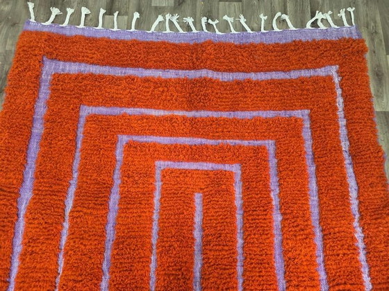 Image 1 of Alfombra marroquí de lana hecha a mano para salón, 150/250 cm.