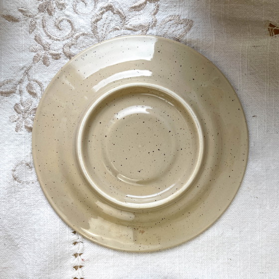 Image 1 of Gespikkeld Steengoed Koffieservies Tulowice Stijl Mid Century 20e eeuw