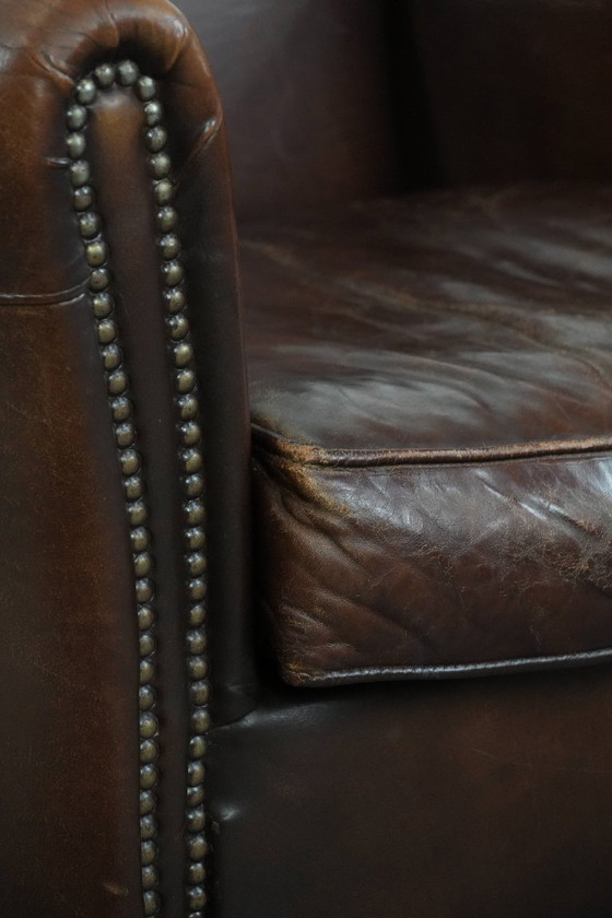 Image 1 of Elegant, characterful vintage armchair made of sheepskin