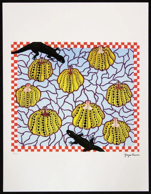 Nach Yayoi Kusama, Schwarze Eidechsen, Lithografie, 1990er Jahre