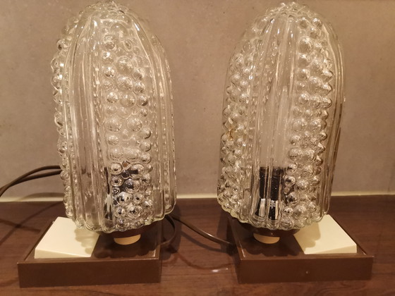 Image 1 of Set of Space Age Bubble Glass Table Lamps by Orion Lighting