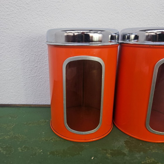 Image 1 of Ensemble de 7 boîtes de rangement vintage, bocaux de cuisine, boîtes de conservation Brabantia