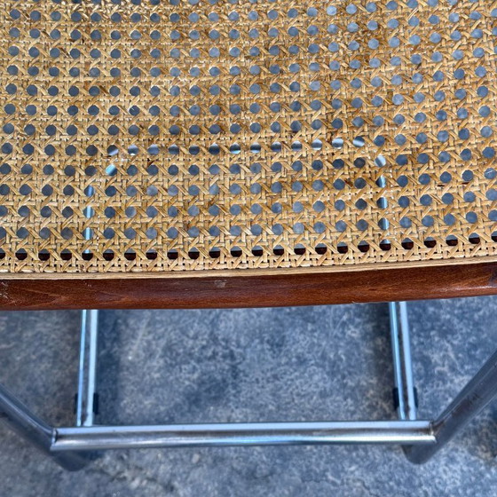 Image 1 of Paar Marcel Breuer „Cesca“-Barhocker mit freitragender Konstruktion, 1980