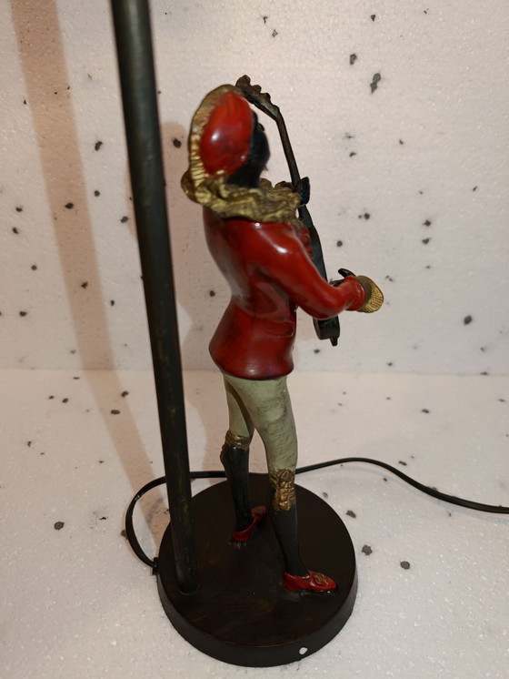 Vintage Blackamoor brass Harlequin Lamp 1920s-1930s, Table lamps, Metal, Bronze, Multi Color, Figuratief (photo 7 of 9)