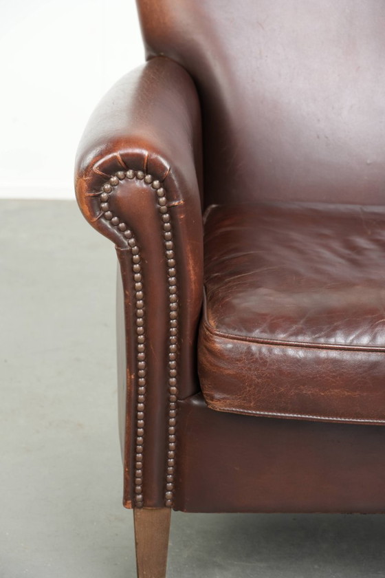 Image 1 of Comfortabele schapenleren fauteuil/ armchair met karakter en een goede dosis elegantie