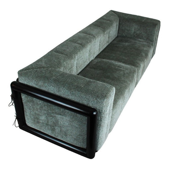 Image 1 of divano cornaro a 2 posti in legno di iroko e velluto jacquard di zimmer + rohde di carlo scarpa per studio simon, italia, 1974