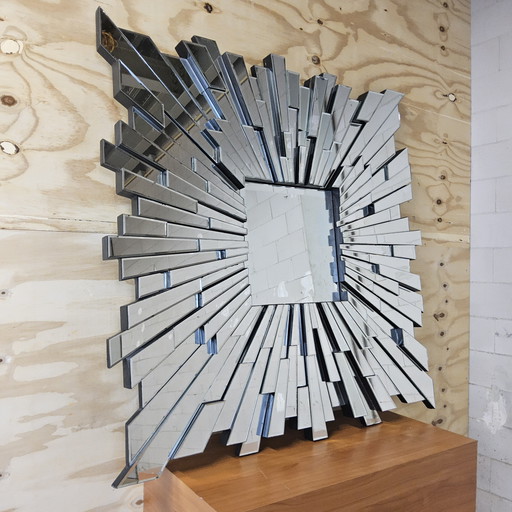 Großer, einzigartiger Hollywood Regency Eichholtz Sonnenstrahl-Spiegel (120x120cm) Art Deco Stil MOONRIVER MIRROR