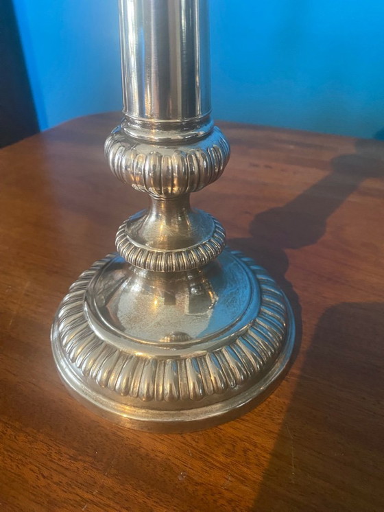 Image 1 of Ein Paar wunderschöner, dekorativer, versilberter Kerzenleuchter, ca. 1880