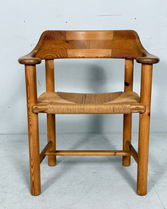 Image 1 of Rainer Daumiller & Poultries Pedersen für Grammrode 4 Stühle / Esszimmerstühle, Kiefer, Papierkordel, 1970er Jahre, Dänemark