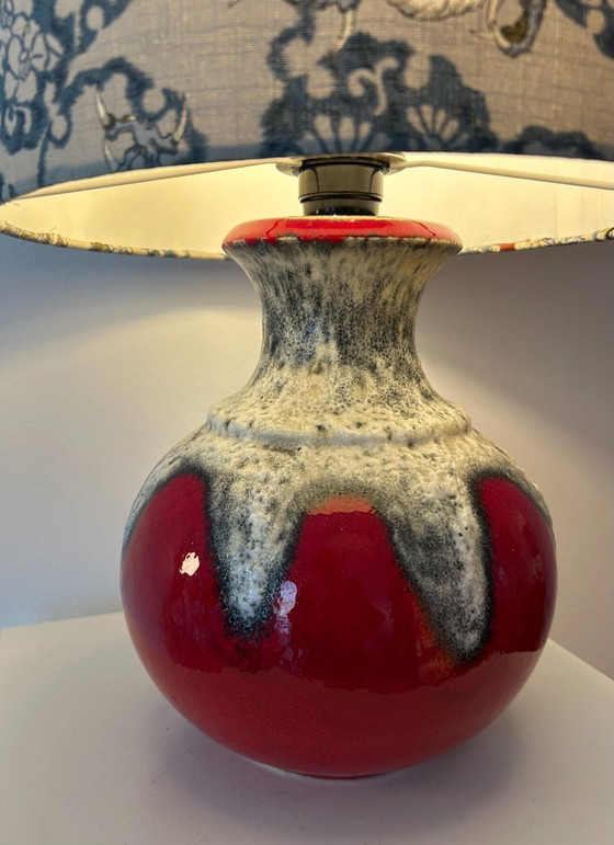 Image 1 of Striking table lamp with dragon shade - upcycled from a Fat Lava vase by Bay
