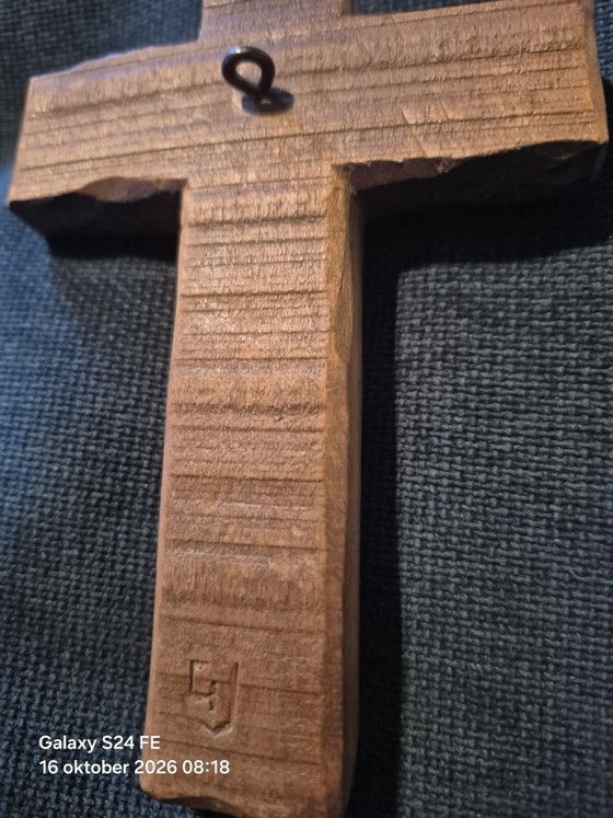 Modernistisch religieus kruisbeeld – Gijs jacobs, Beeldhouwkunst, Hout (photo 5 of 6)