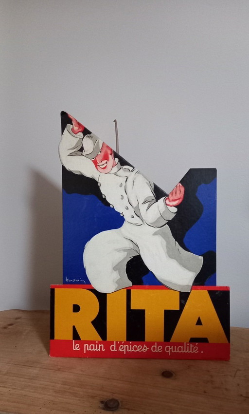 Vintage French cardboard advertising display stand - Rita Cakes from Roubaix