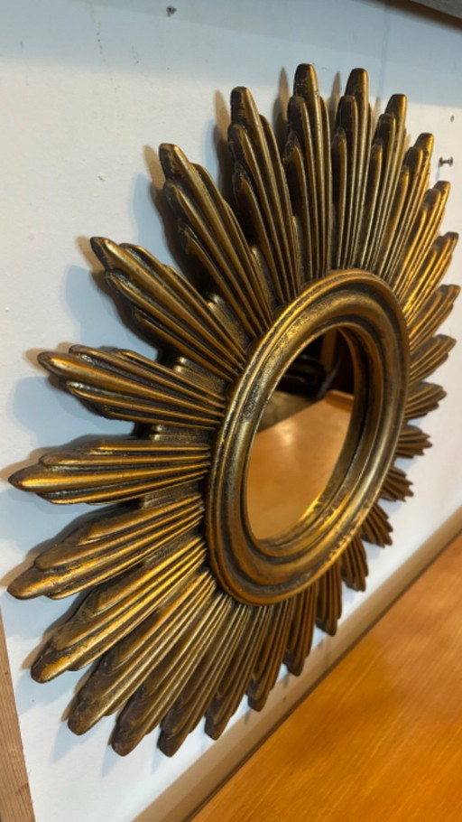 Mid-century zonnespiegel hout 