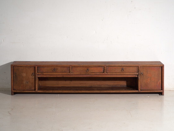 Mobile basso laccato antico in legno di olmo – Cina, circa 1900 – Credenze con vetrina, Iron (photo 32 of 40)