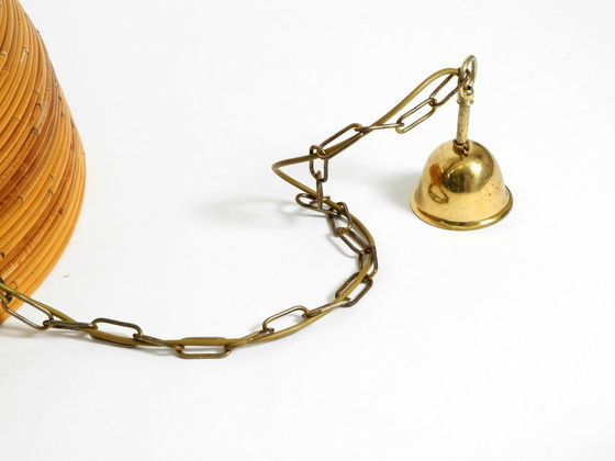 Image 1 of Preciosa lámpara colgante de techo italiana de bambú de los años 70 | Ø 72 cm | Vivai del Sud